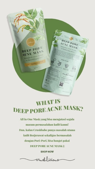 [DIST RESMI] Cleansing Bright Mask , Deep pore acne by crushlicious (FREE GIFT)