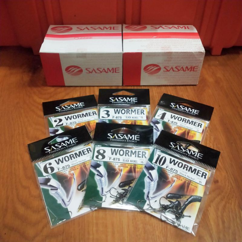 Kail Pancing Hooks Sasame Wormer F-875 Size 1 2 3 4 5 6 7 8 9 10 11 12 13 14 15 Kail Murah Kuat Berk