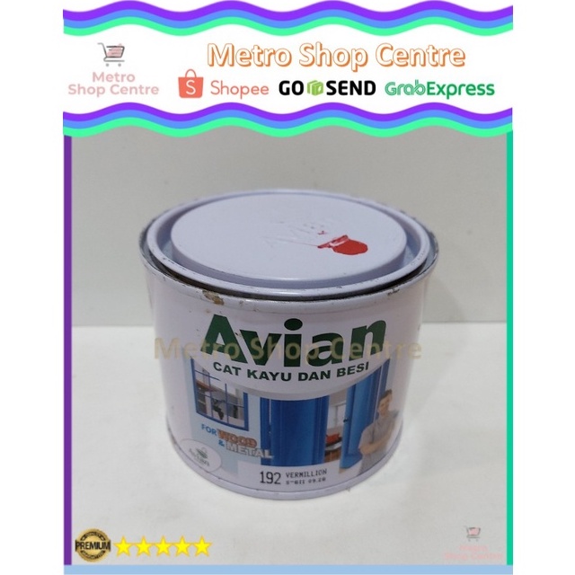 AVIAN - Cat Kayu Besi Avian High Gloss (Cepat Kering) 1/2 Kg Merah (192)