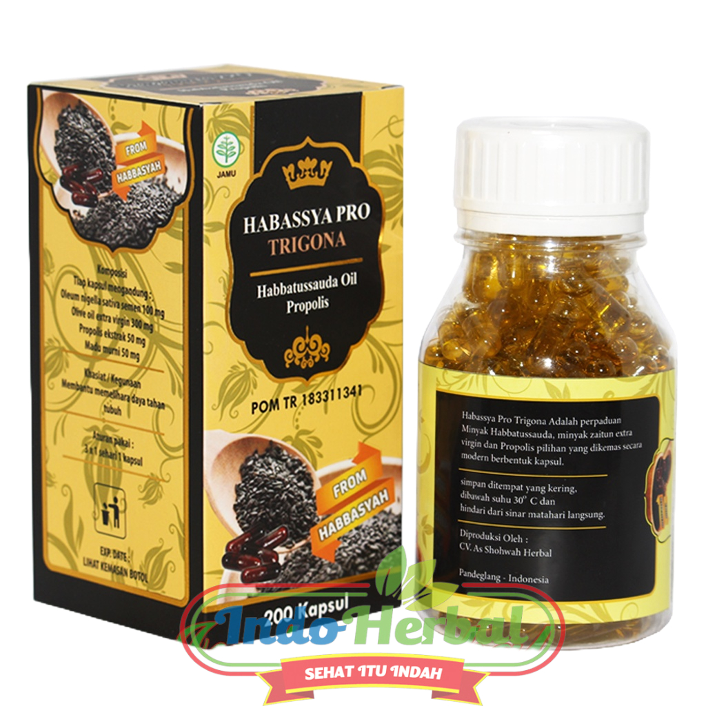 Habbatussauda Oil Extra Propolis Trigona Original | HABASSYA PRO TRIGON 200 kapsul