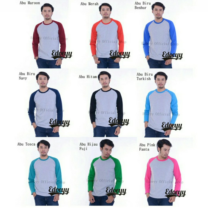 Kaos Raglan/Raglan Lengan Panjang/Baju Raglan/Raglan Polos/Termurah