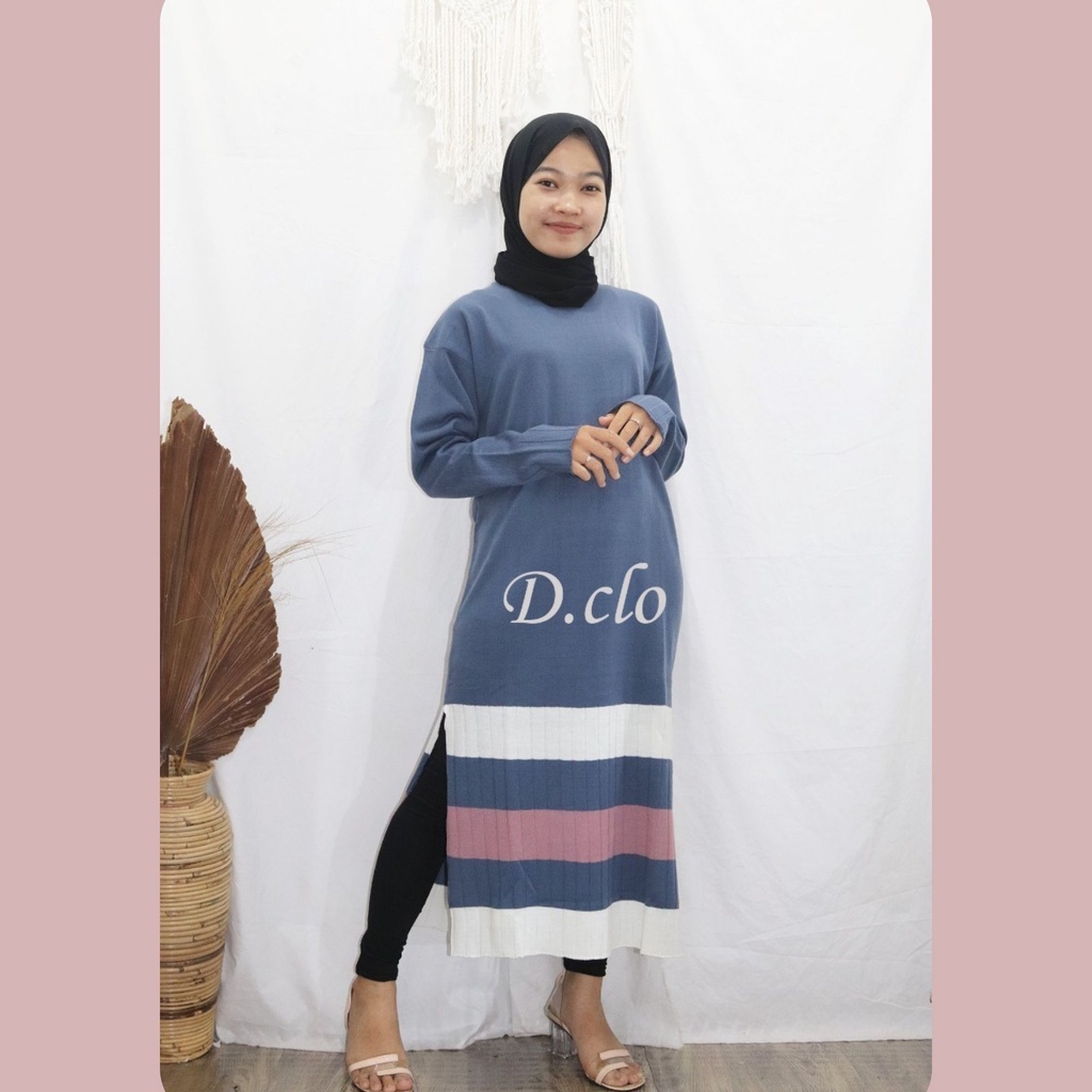 Celina Baju Tunik Wanita Dewasa Bahan rajut Premium Model Terbaru 2022 Onesize LD 100 cm