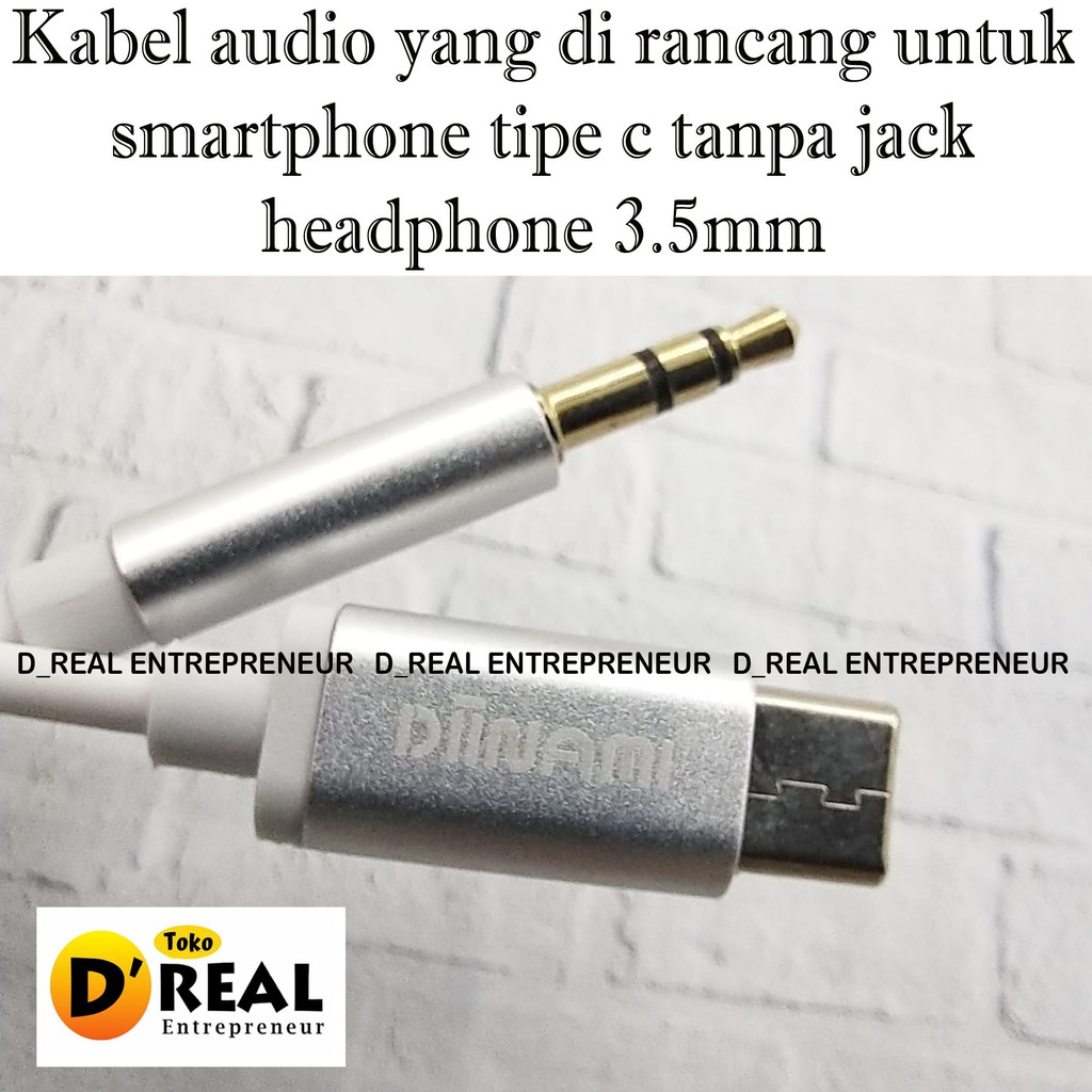 KABEL AUDIO TYPE C TO 3.5MM  MALE TO MALE ADAPTER SPEAKER HEADPHONE ADAPTOR AUX CABLE