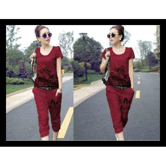 Setelan Baju Wanita / Baju Senam Sport / Baju Santai Wanita / Kaos