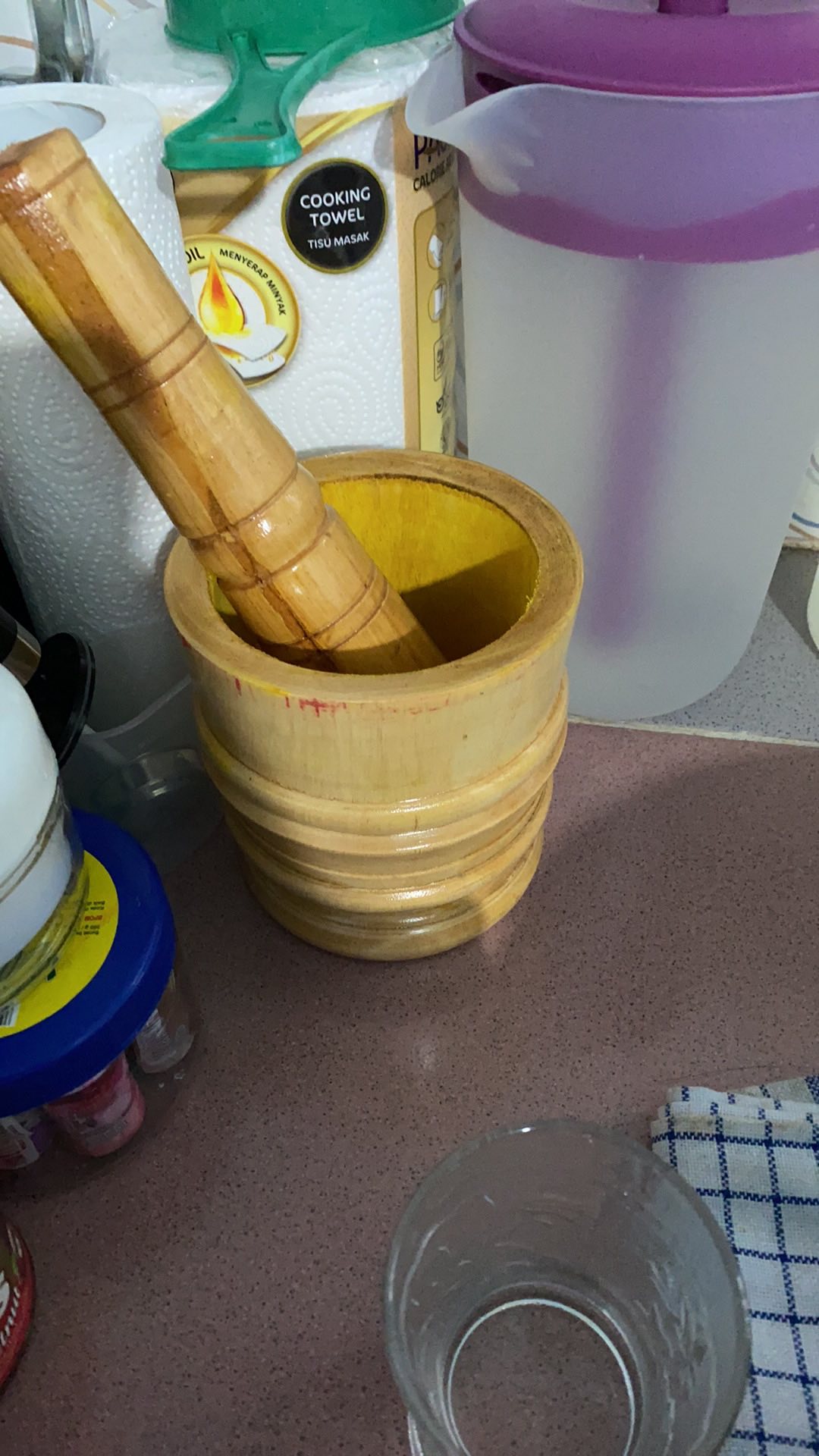 Termurah Set Lumpang Kayu Kecil + Alu / Tumbukan Kayu Ulekan Kayu Peralatan Masak Alat Dapur