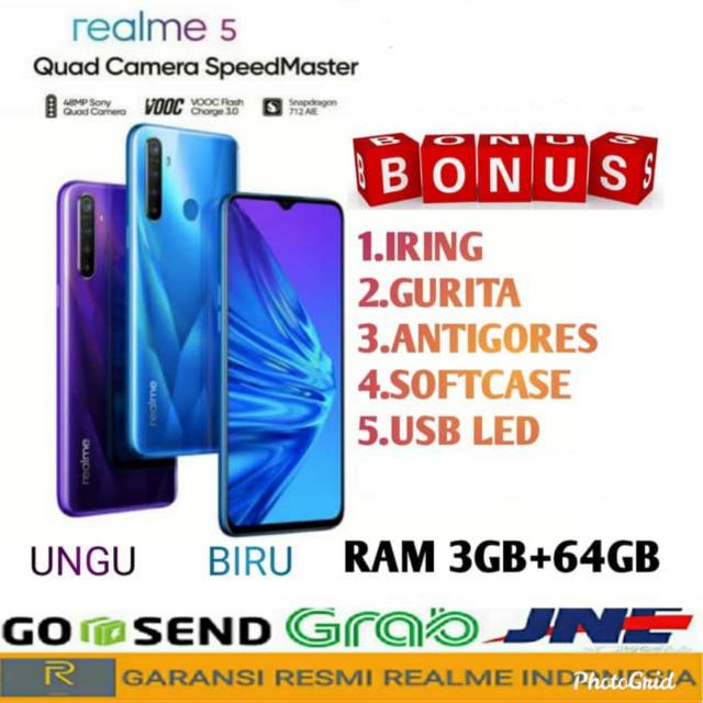 REALME 5 RAM 3/32  3/64 GARANSI RESMI REALME