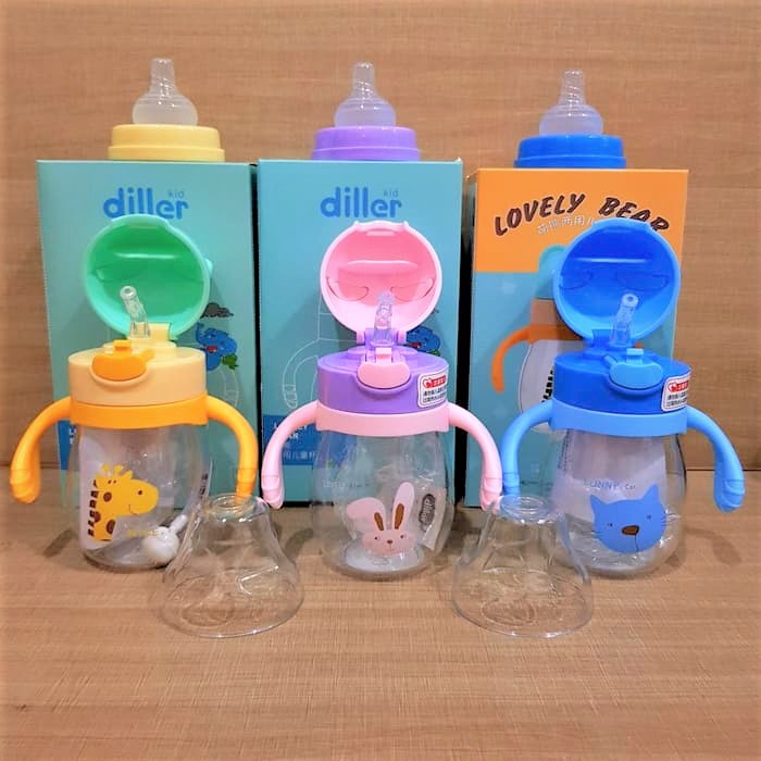 Botol air minum Bayi Baby Balita Diller Tritan 100% BPA FREE Dual cap