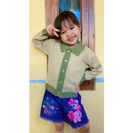 Sweater Cardigan rajut Anak Kemeja wanita