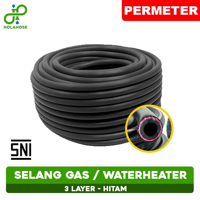 SELANG GAS / SELANG KOMPOR GAS HITAM 3 LAPIS PERMETER / SELANG KOMPOR GAS 3 LAPIS SNI