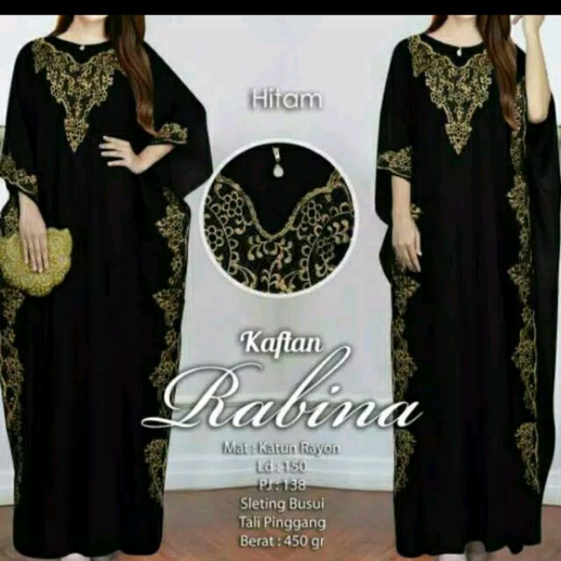 Gamis kaftan bahan rayon katun jumbo