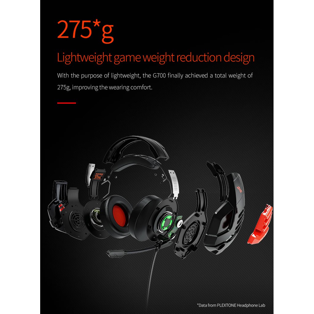 Plextone G700 Gaming Headset Over Ear Earphone Retractable Microphone