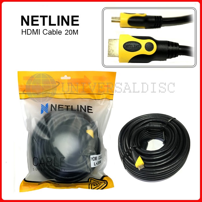 Kabel HDMI 20M NETLINE Gold Plated-HDMI 20 Meter