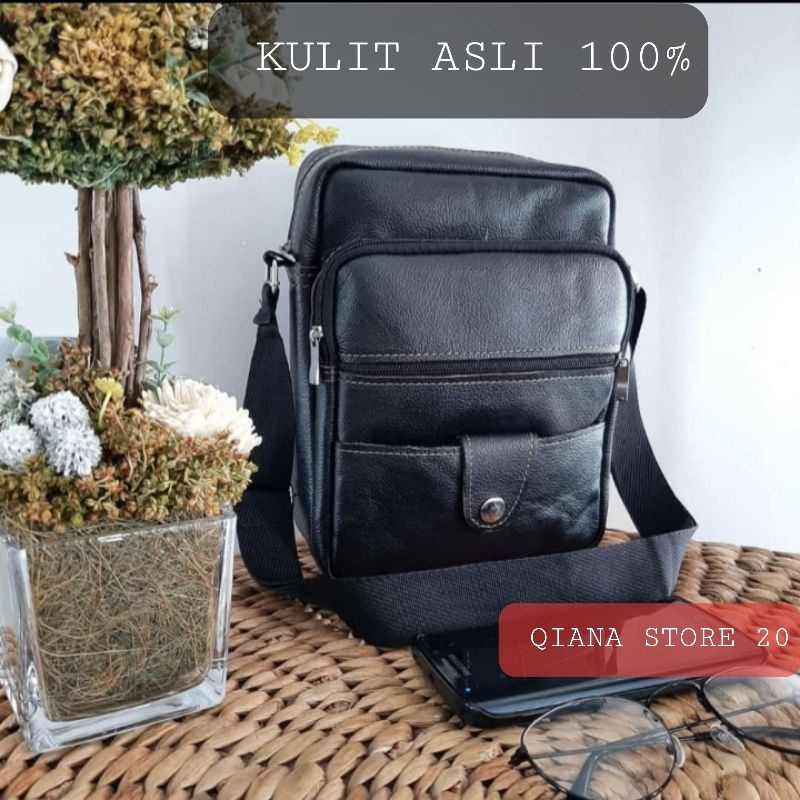 Tas Slempang Pria Kulit Asli Elegant