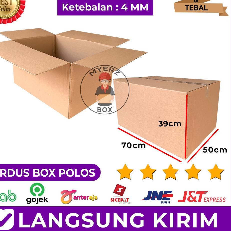 

☼ Kardus Besar Jumbo – Karton Box Polos 70 x 50 x 39 Utk Packing Pindahan ♔
