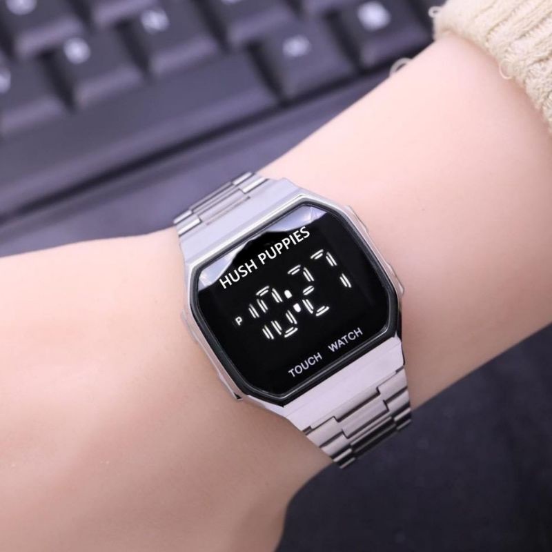 ( COD ) JAM TANGAN WANITA HUSH PUPPIES HP 89 LED TOUCH SCREEN TALI RANTAI