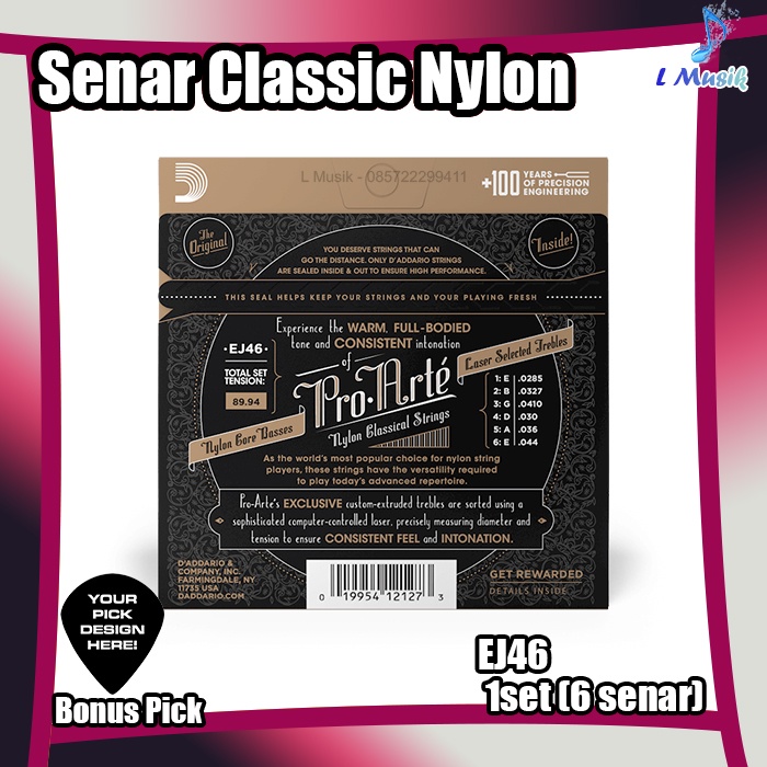 ORIGINAL SENAR GITAR D ADDARIO PROARTE | SENAR NYLON-SENAR KLASIK-SENAR CLASSIC | D ADDARIO EJ45-EJ46-EJ27N-EJ49