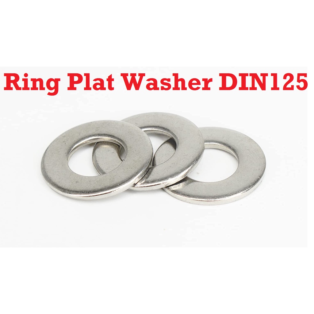 [HAEBOT] Ring Plat Washer DIN125 M3 M4 M5 M6 3 4 5 6 mm 3mm 4mm 5mm 6mm Cincin Baut Stainless Steel