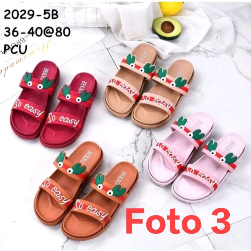 Sandal jelly korea imut Sol Tebal 4 cm