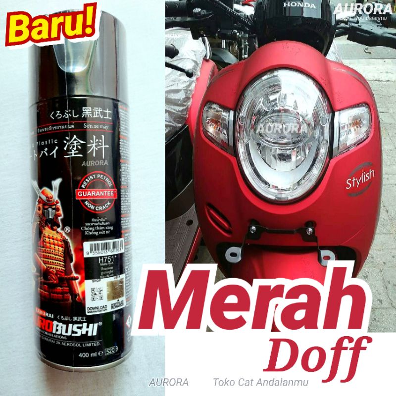Cat Merah Dop Samurai Paint Matte Red H751* Doff Dof Dov Honda Scoopy Scopy Skupi PCX Vario Cet Pilo