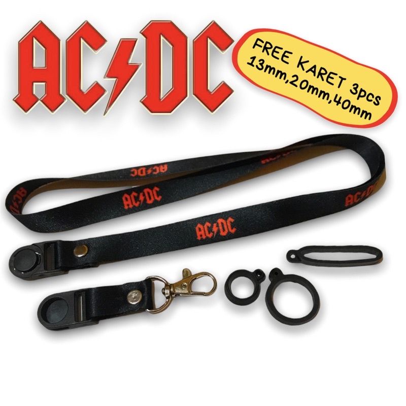 

Lanyard ACDC tali lanyard BAND gantungan kunci name tag id card kartu nama / tali lanyard gantungan leher