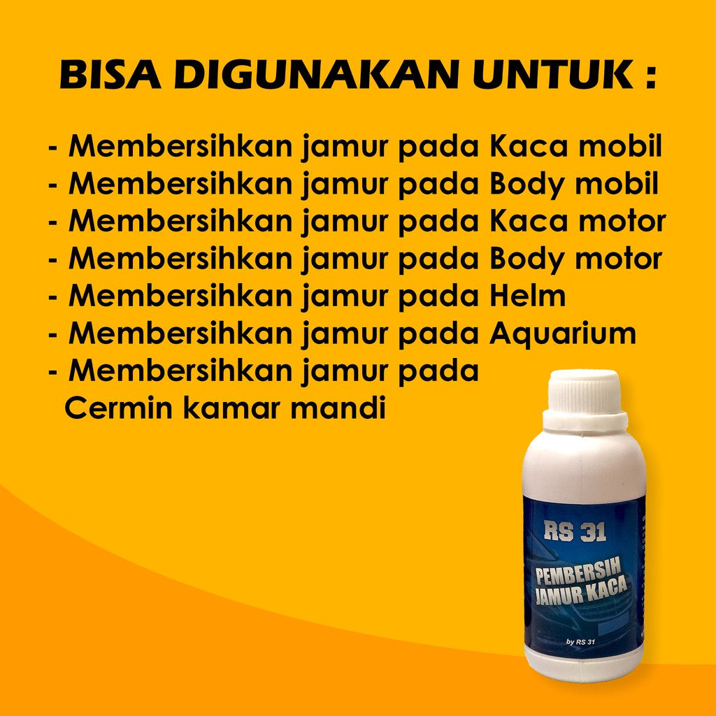 Pembersih Jamur Kaca RS31 / Waterspot Remover Penghilang Jamur Mobil, Motor, Aquarium &amp; Cermin