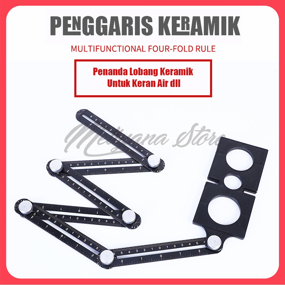 ORIGINAL Penggaris keramik 6 Sudut Hole Locator Untuk Melubangi Keramik