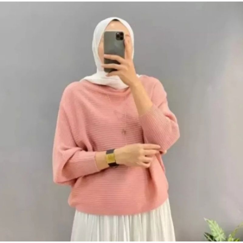 Sweater Rajut Batwing Kekinian - Kalong Rajut model terbaru - Cardigan Rajut Kalong terkini