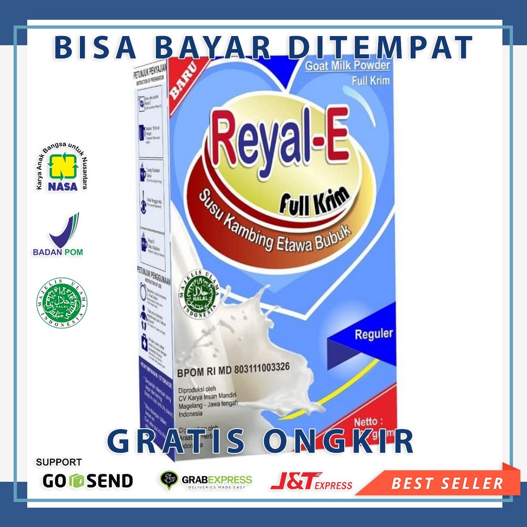 

Susu Kambing Reyal E Original - 10 Sachet @20 gr - Susu Kambing Etawa Bubuk