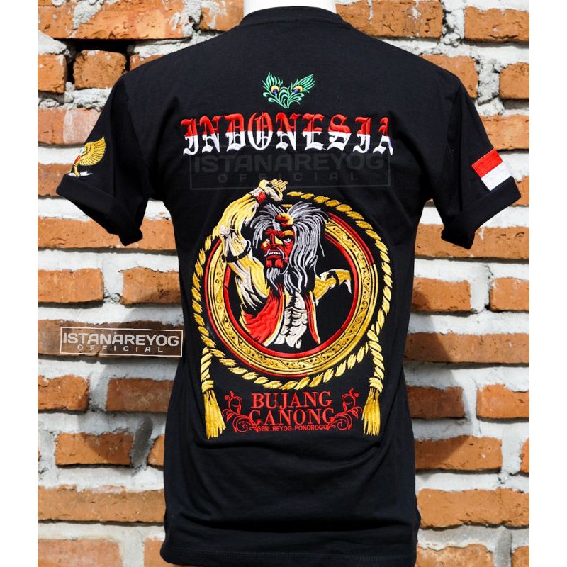 KAOS  BUDAYA BORDIR REOG PONOROGO / KAOS GANONG  / KAOS BORDIR REOG / BAJU REOG / KAOS BUJANGGANONG