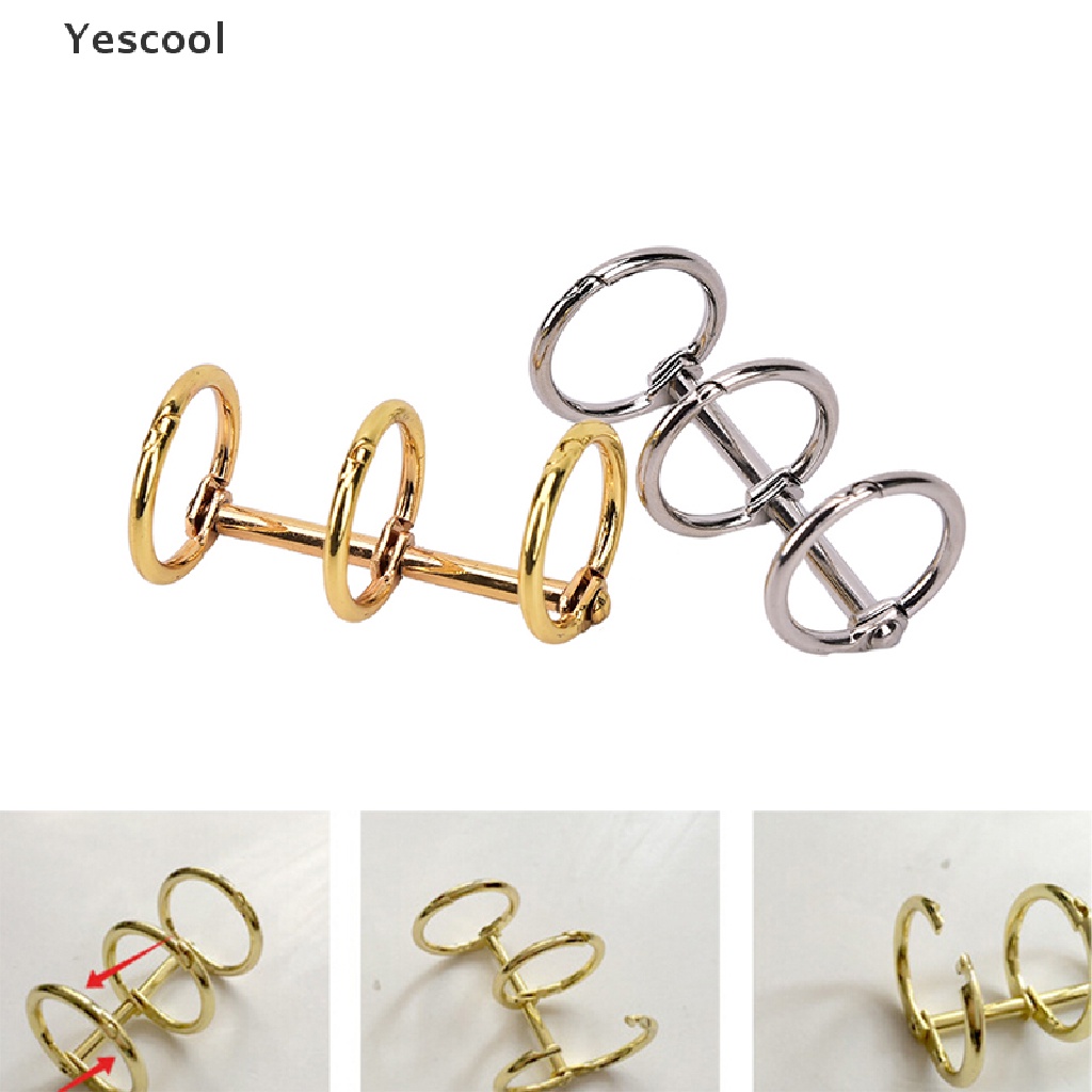 Yescool 1pc Ring Binder Loose Leaf Bahan Metal