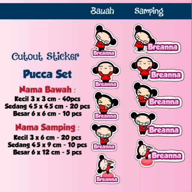 

Label Nama Cut Out Pucca Waterproof