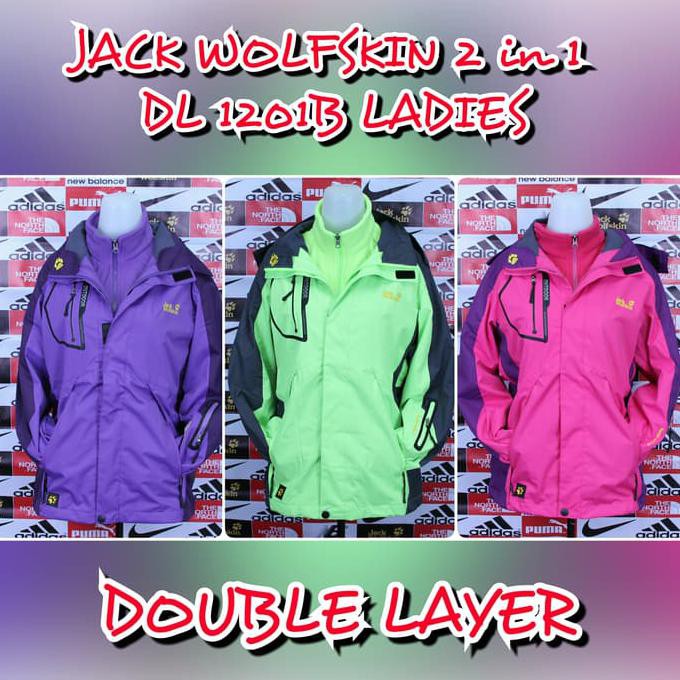 JAKET GUNUNG OUTDOOR JACK WOLFSKIN DL-1201B DOUBLELAYER 2 IN 1 LADIES "HARGA PROMO"