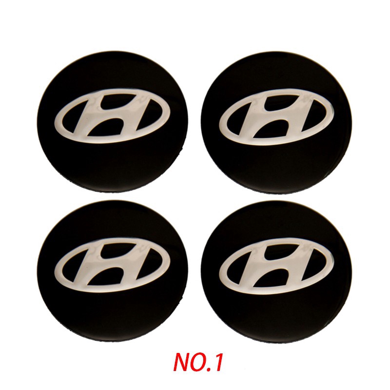 4pcs Stiker Emblem Badge Logo Hyundai Night Knight 56mm Untuk Velg Hub Mobil