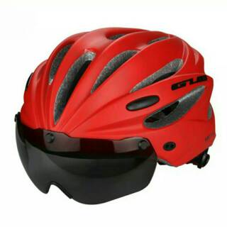  Helm  sepeda  road bike balap mtb  fixie ada kacamata visor 