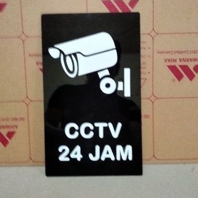 

CCTV 24 JAM sign board label acilik timbul