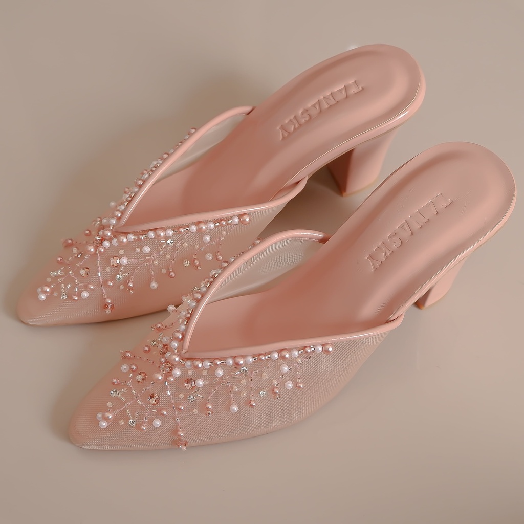 TANASKY - KALA - Sepatu Heels Wanita 7cm Block Heels - Wedding Shoes