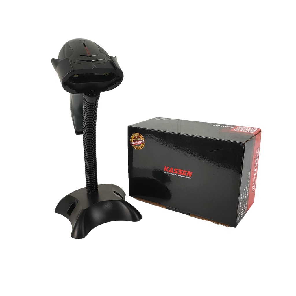 Kassen KS605 Barcode Scanner E-Faktur KS-605 QR Code USB 1D 2D Scan Resi JNT Shopee JNE Plus Stand