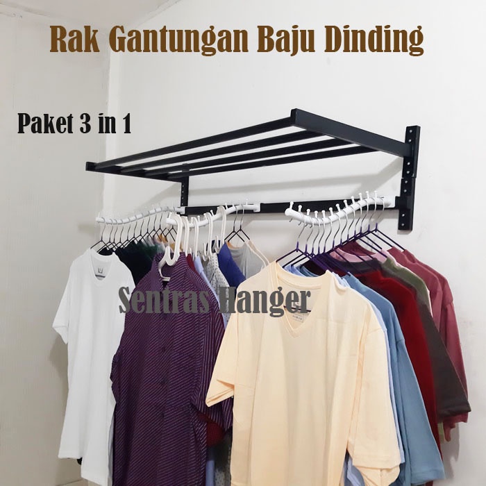 Gantungan Baju Tembok Paket 3 in 1