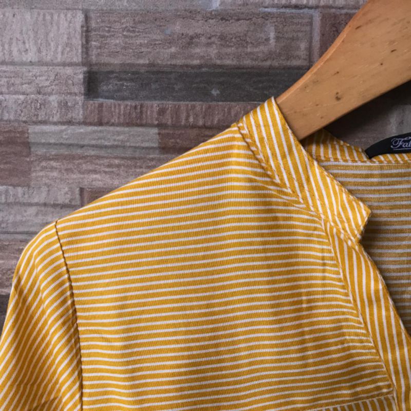 Motif 003 Salur - Blouse Rayon Salur - Mustard - Biru Muda - Navy - Pink - Fathin Basic - Tanahabang-Kuning