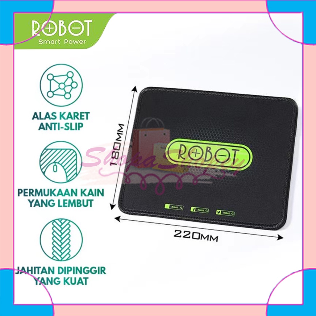 Mousepad ROBOT Alas Karet Anti Slip RP01 Black Original