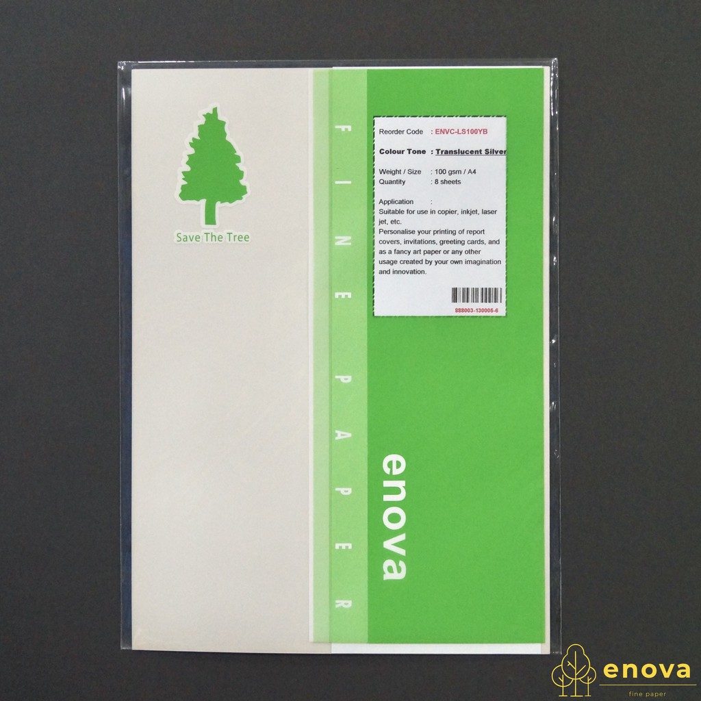 

Fancy Art Paper ENOVA | Translucent Silver | A4 100GSM