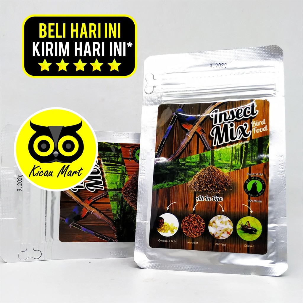 PAKAN MAKANAN HARIAN BURUNG INSECT MIX DAILY SEMPATI 100 GRAM PUR MURAI KACER CUCAK JALAK INSECTMIX100