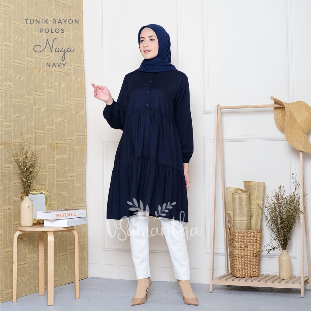 vSamantha - Tunik Muslim Polos Naya