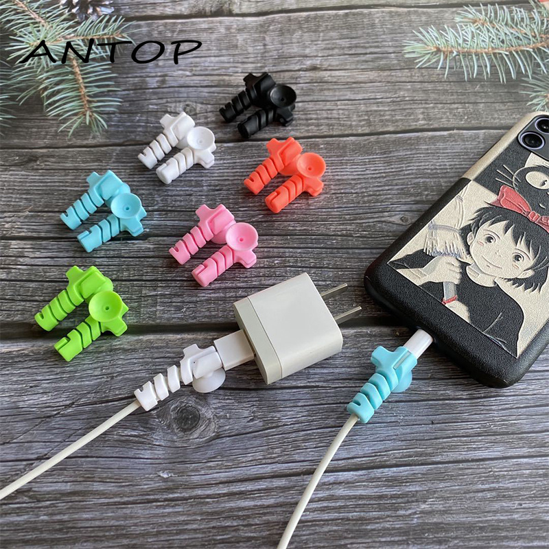 Cover Pelindung Kabel Data / Charger / Earphone Bentuk Spiral Portable Untuk Android