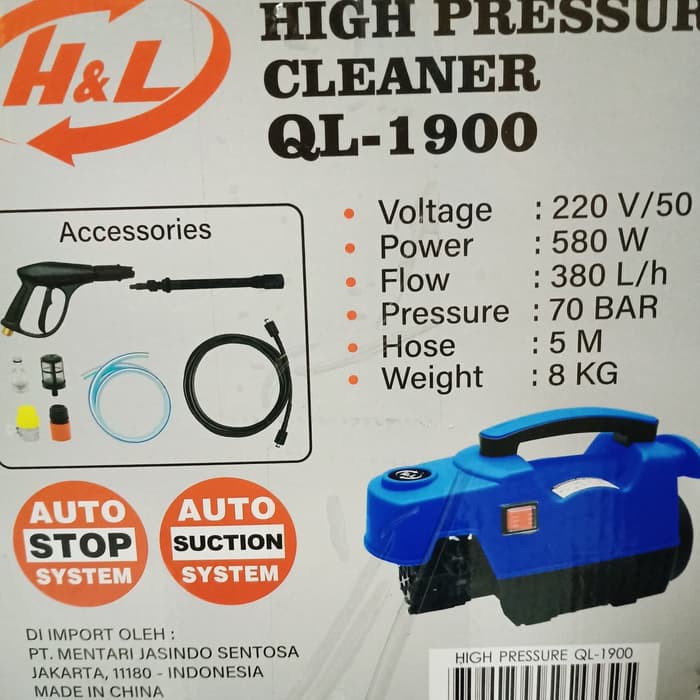 Mesin Steam Cuci Mobil Jet Cleaner High Pressure Washer H&amp;L QL-1900