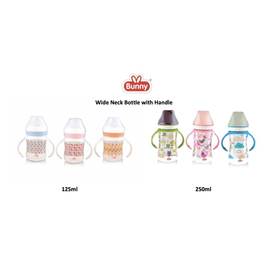 Bunny Wide Neck Bottle with Handle BPA Free ( ukuran 125ml &amp; 250ml )