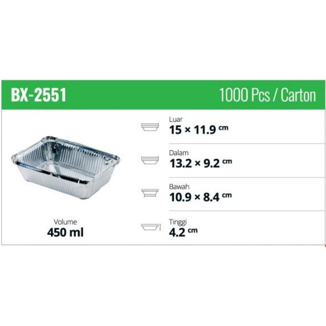 Alumunium Foil Cup - Alu Tray BX2551 isi 10pcs!!