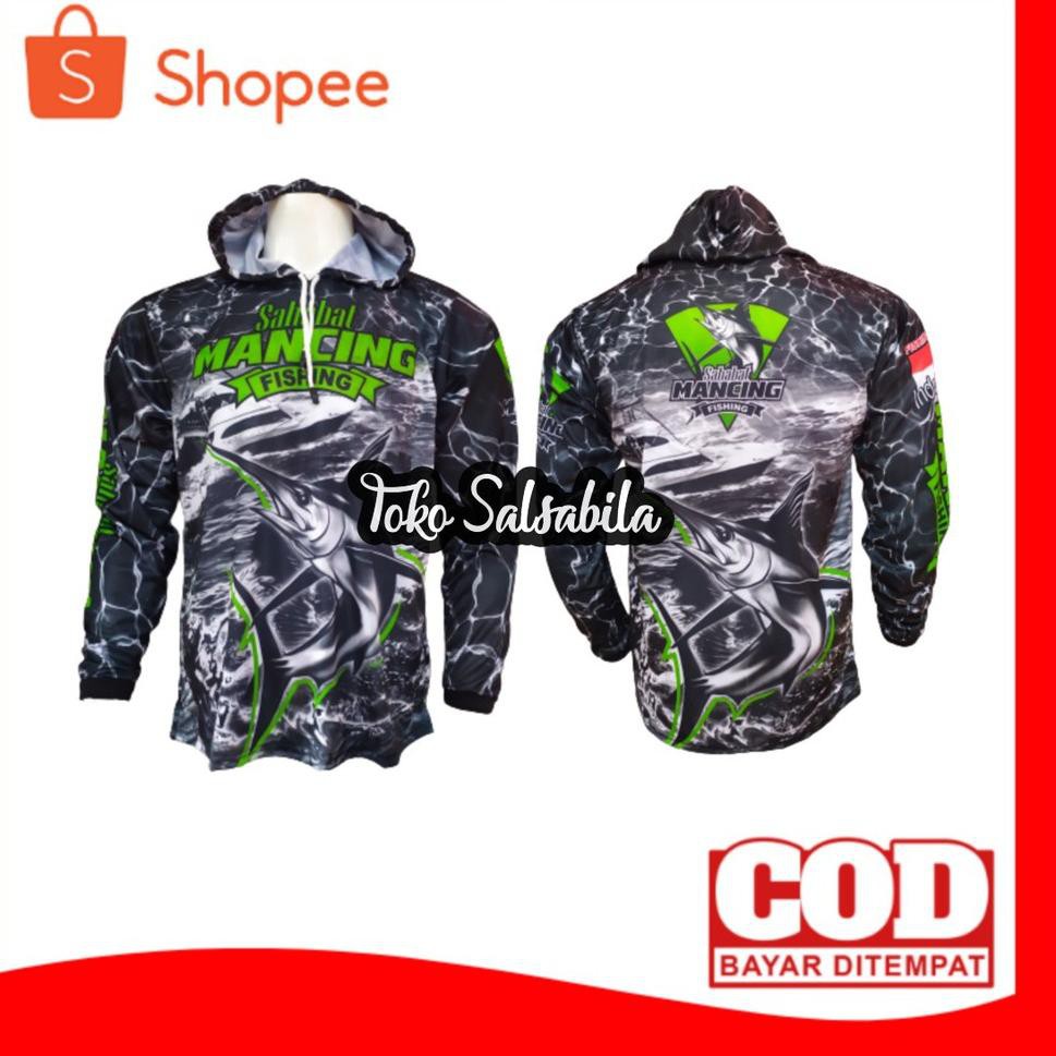{PNG.23Mr21g} Jersey Mancing Hoodie Lengan Panjang / Kaos Mancing Tudung / Baju Mancing Mania 3131