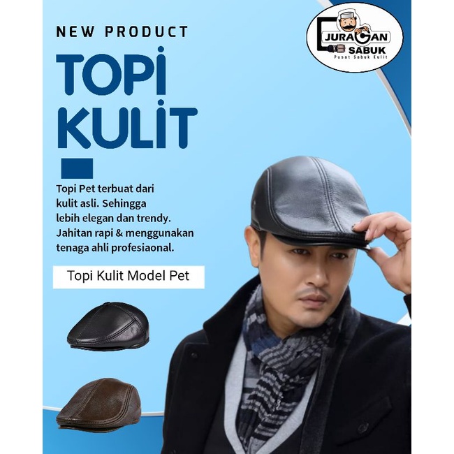 Topi Pet Kulit Pria Asli Domba Garut Leather Pet Hat Original