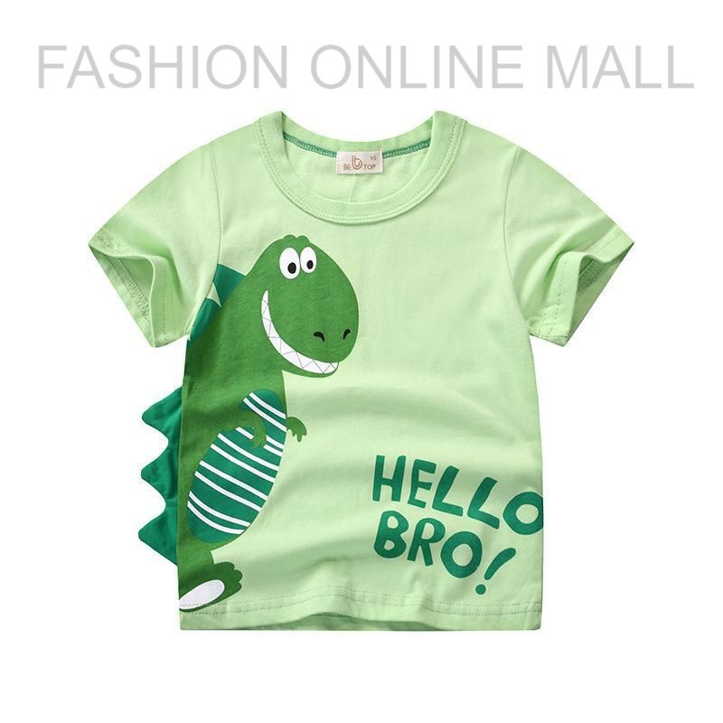 Baju Karakter 3D Anak Laki-Laki Import Dino Hijau